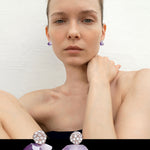 Amethyst savanna earrings(clip-on earrings) - fasfas