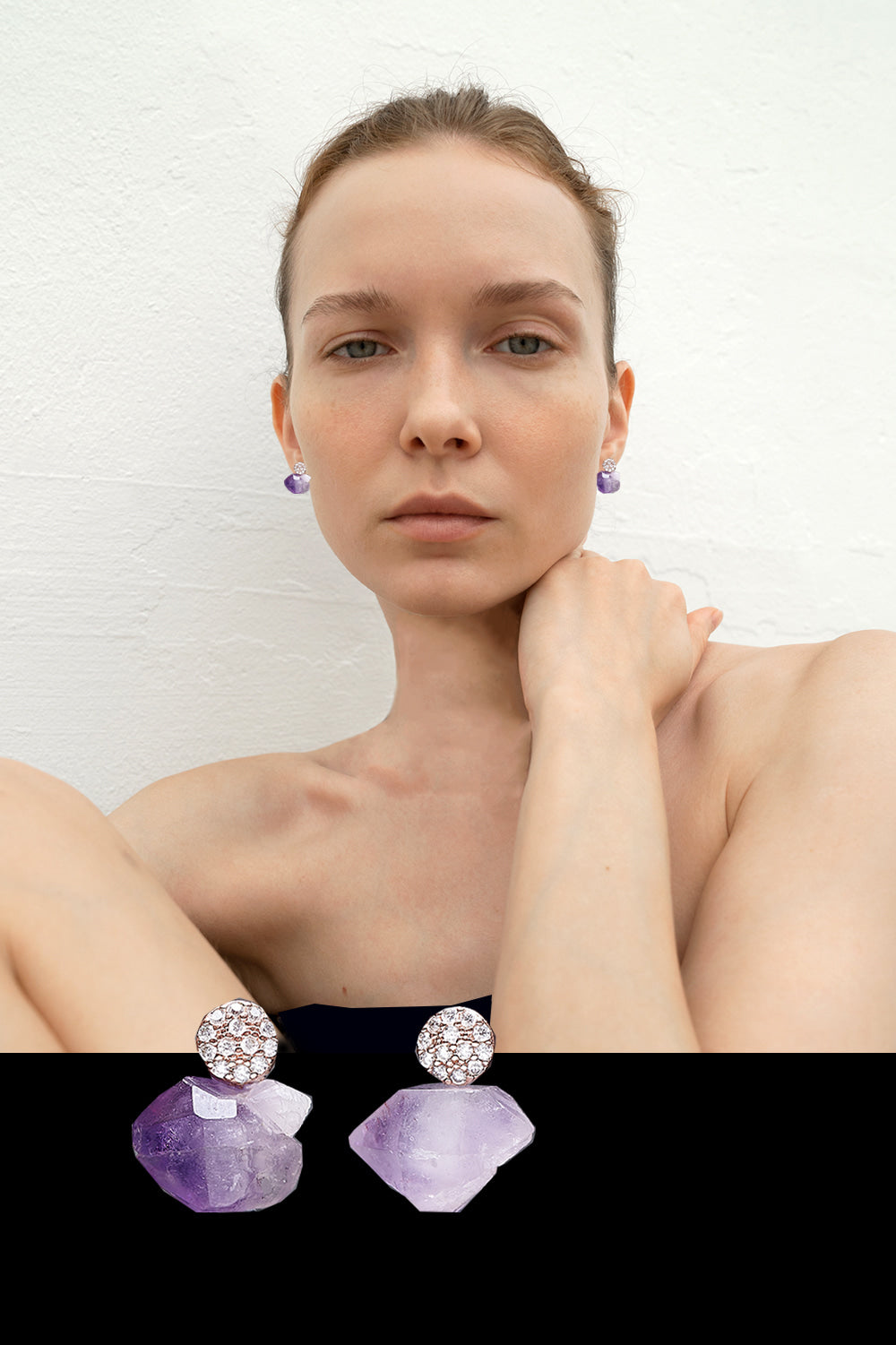 Amethyst savanna earrings(clip-on earrings) - fasfas