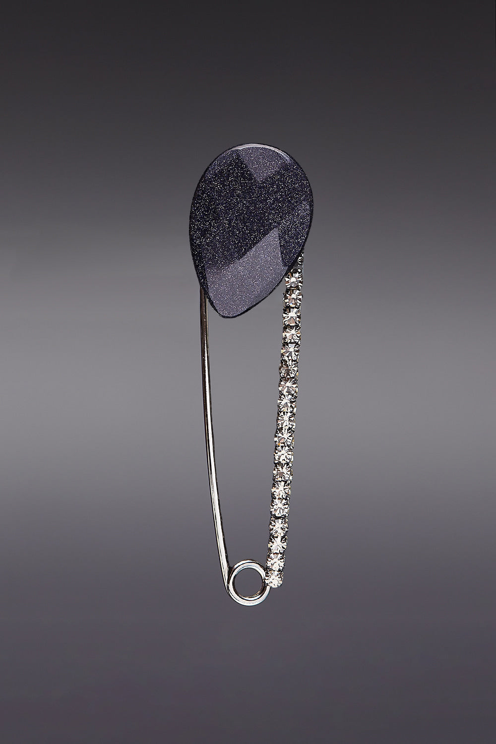Blue sandstone safety pin brooc - fasfas