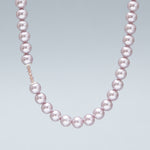 Lilac pastel purple pearl necklace (8mm) - fasfas