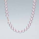 Lilac pastel purple pearl necklace (8mm) - fasfas