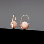 Peachmoonstone oval hoop earrings - fasfas