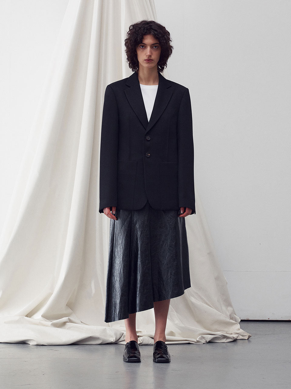 Twill blazer jacket black - fasfas