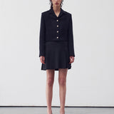 Wool-blend tweed jacket Midnight navy - fasfas