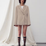 D-ring belted jacket beige - fasfas