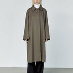 Rohe spread collar coat taupe - fasfas