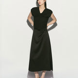 Draped silky skirt