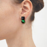 10mm green tiger eyes onyx earrings(clip-on-option) - fasfas