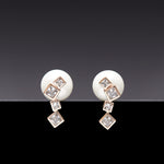 10mm white pearl core galaxy earrings(clip-on earrings) - fasfas