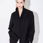 Pattie open collar shirt black - fasfas