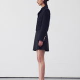 Wool-blend tweed jacket Midnight navy - fasfas