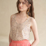 Beaded sleeveless tank top