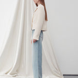 Single-breasted tweed jacket cream - fasfas
