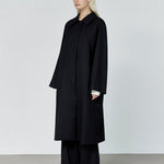 Rohe spread collar coat black - fasfas