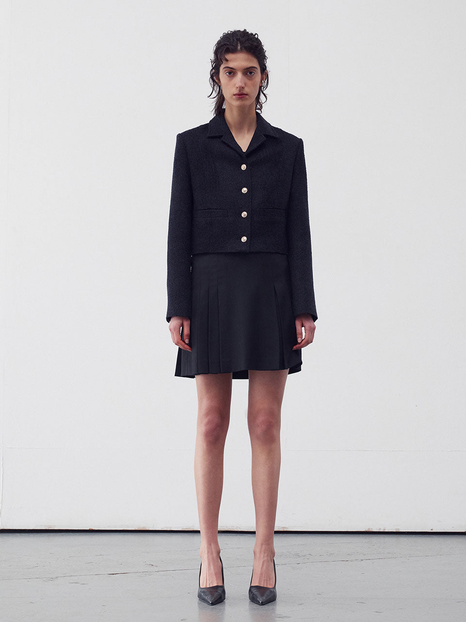 Pleated Mini Skirts black - fasfas