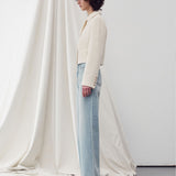 Wool-blend tweed jacket cream - fasfas
