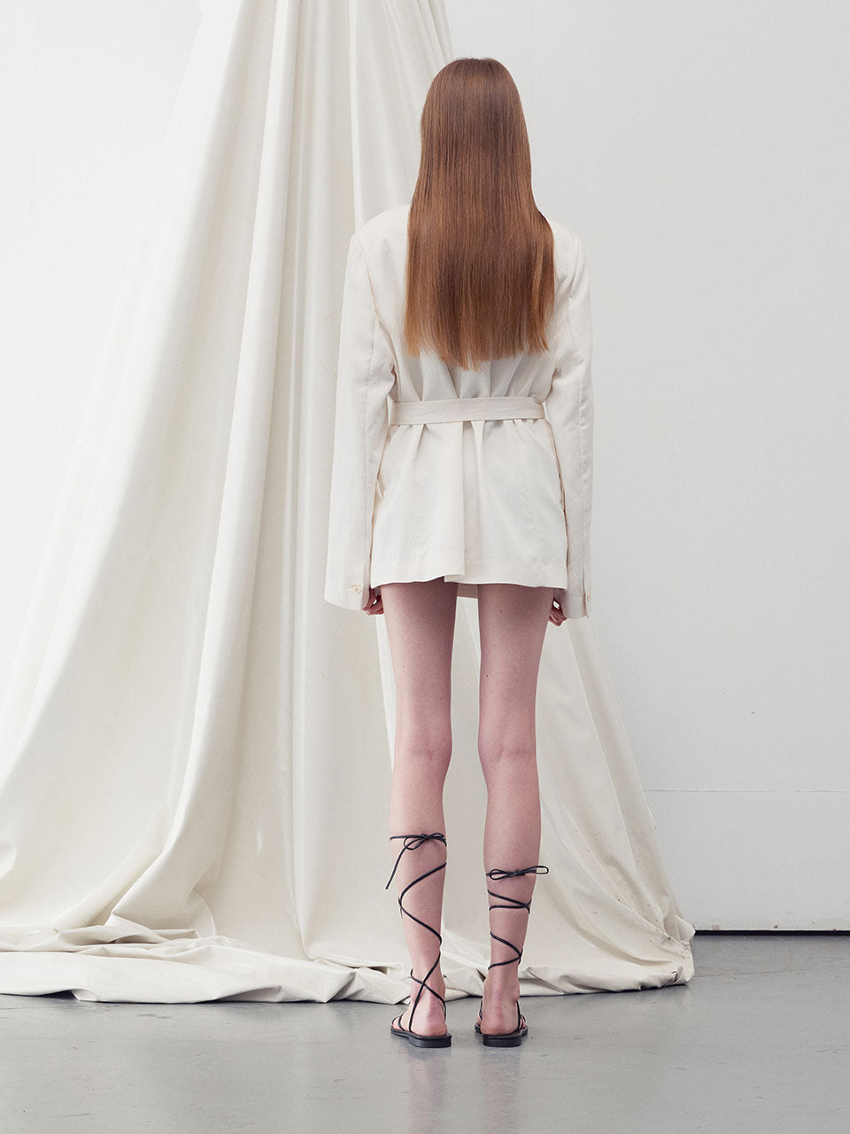 D-ring belted jacket Ivory - fasfas