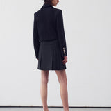 Wool-blend tweed jacket Midnight navy - fasfas