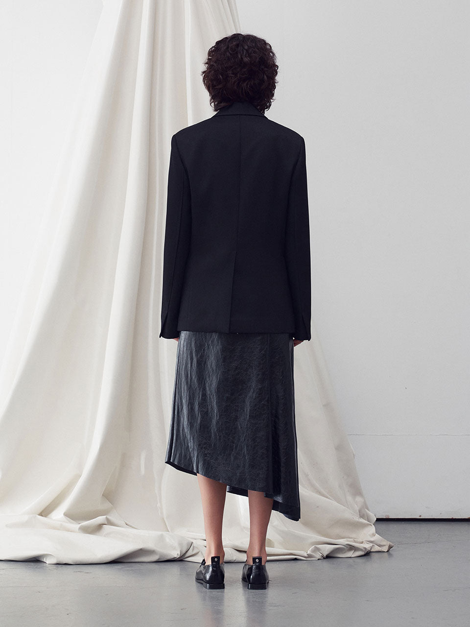 Twill blazer jacket black - fasfas