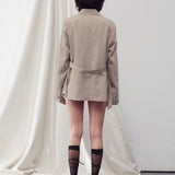 D-ring belted jacket beige - fasfas