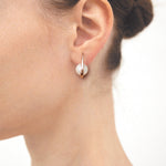 White pearl oval hoop earrings - fasfas