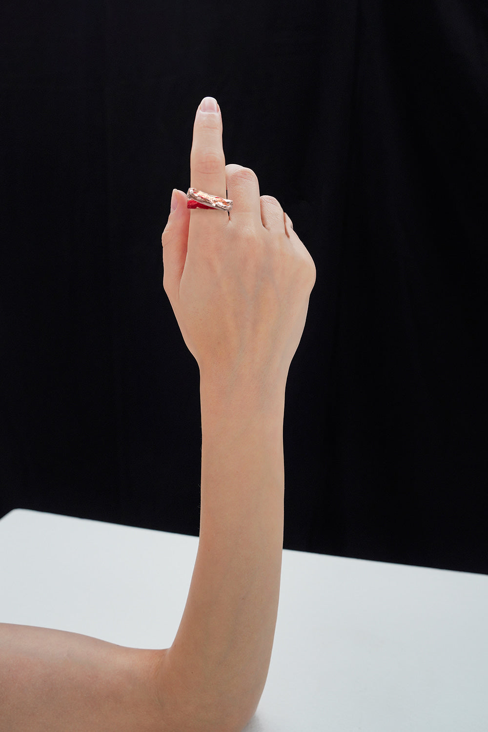 [14K Gold] God-shaped hole ring rosegold - fasfas