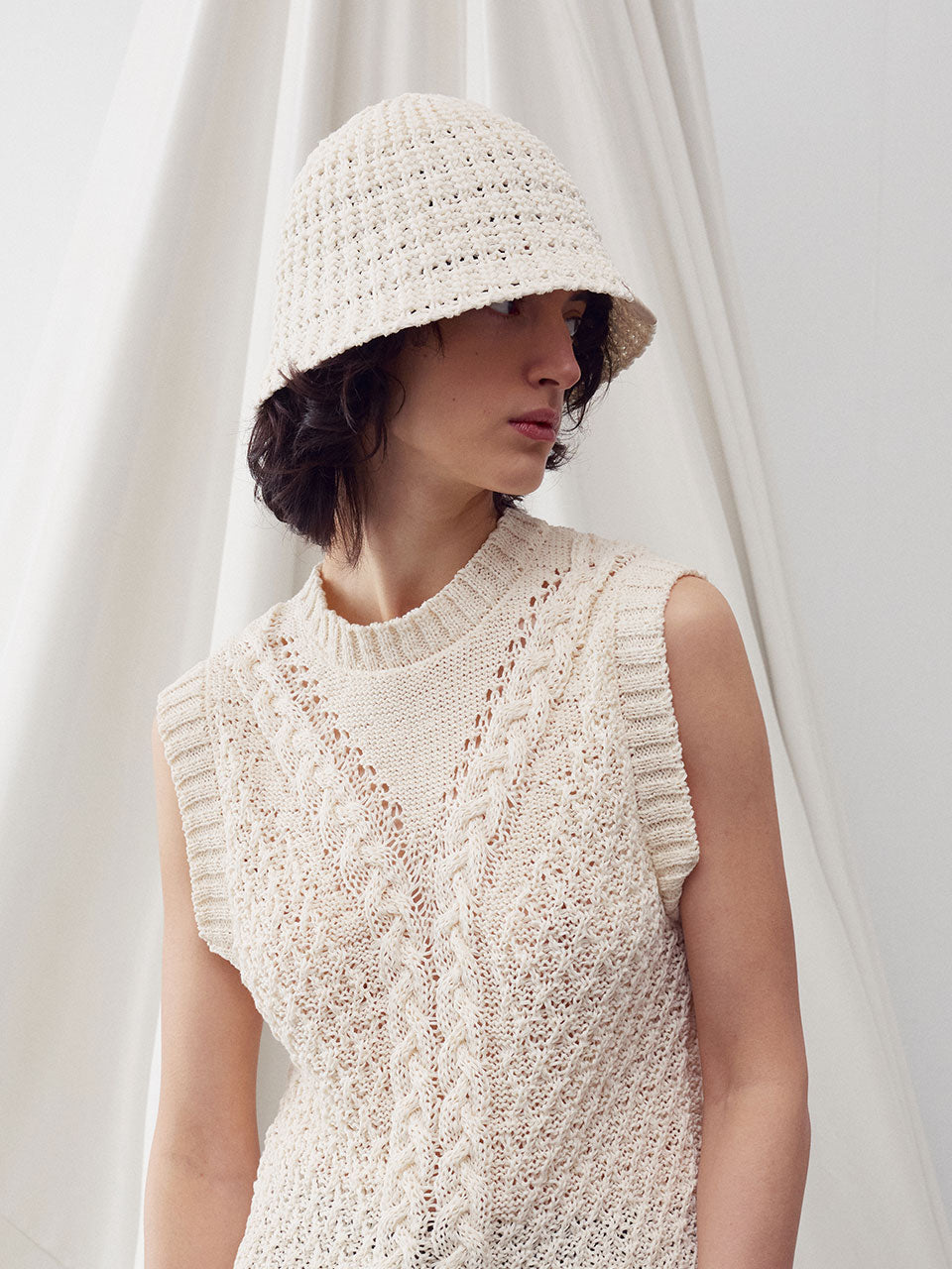 Crochet bucket hat white - fasfas