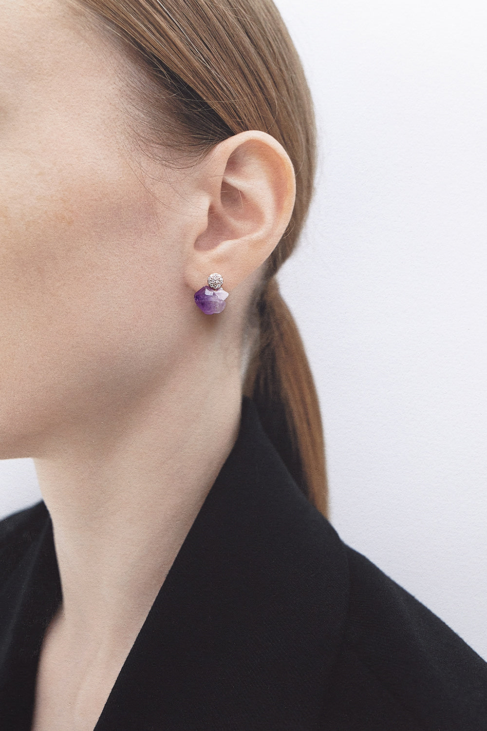 Amethyst savanna earrings(clip-on earrings) - fasfas