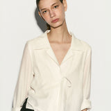 Tie front layered shirt