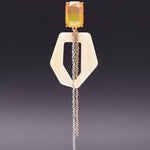 Geometric funky dramatique earrings beige(clip-on earrings) - fasfas