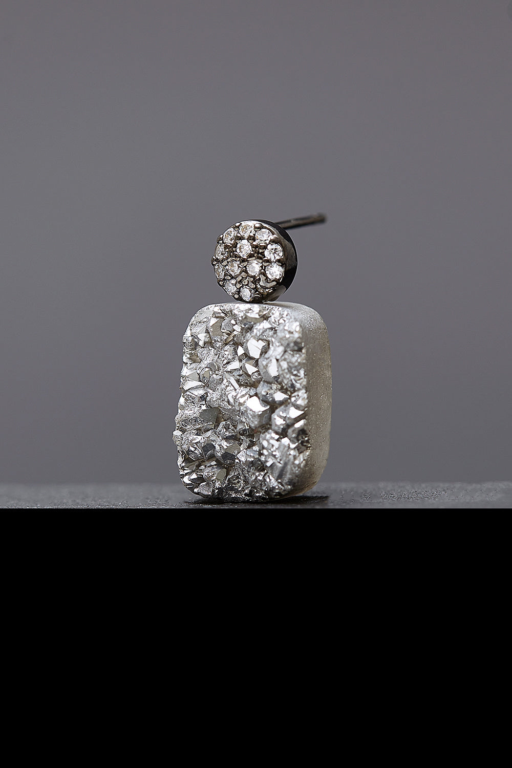 15mm grey druzy agate earrings(clip-on-option) - fasfas