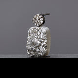15mm grey druzy agate earrings(clip-on-option) - fasfas