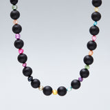 Rainbow matte onyx necklace (10mm) - fasfas