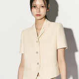 Tweed half-sleeve jacket