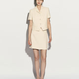 Tweed half-sleeve jacket