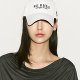 Logo embroidered cotton ball cap white