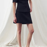 A-line tweed skirt black - fasfas