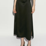 Draped silky skirt