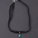 Apatite silk choker necklace (2cm) - fasfas