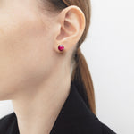 8mm cherry tigereyes core earrings(clip-on-option) - fasfas
