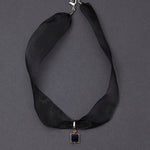 Onyx silk choker necklace (3cm) - fasfas