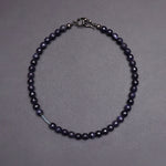 8mm blue sandstone necklace - fasfas