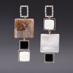 Petrified wood dramatique earrings - fasfas