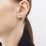 8mm cube mookaite core poise earrings(clip-on earrings) - fasfas