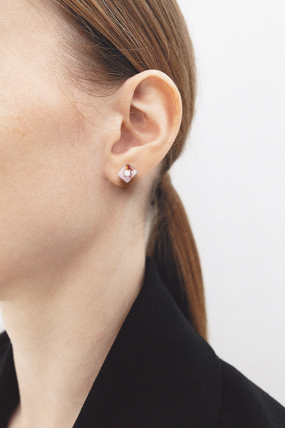 8mm cube mookaite core poise earrings(clip-on earrings) - fasfas