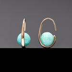 Amazonite oval hoop earrings - fasfas