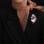 Mignon brooch+earrings set ivory - fasfas