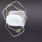 Glass opalite geometric brooch - fasfas