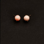 8mm pink botswana earrings(clip-on-option) - fasfas