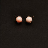 8mm pink botswana earrings(clip-on-option) - fasfas